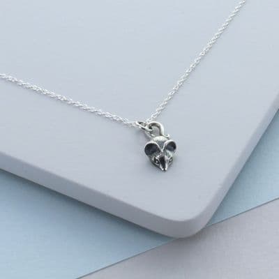 Silver Mouse Charm Necklace