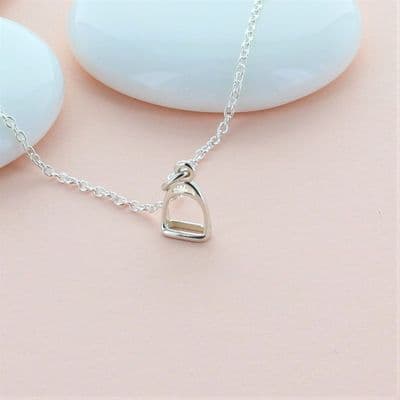 Silver Stirrup Charm Necklace