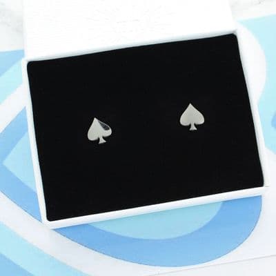Simple Ace Of Spades Stud Earrings