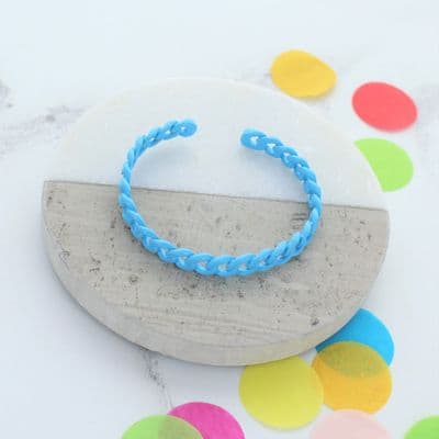 Sky Blue enamel cable link bracelet