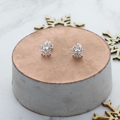 Snowflake Zircon Sterling Silver Studs