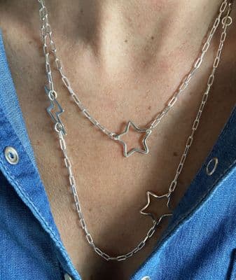 Star And Lightning Bolt Layered Necklace