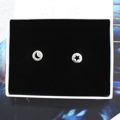 Star And Moon Mismatched Stud Earrings