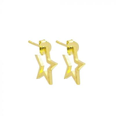 Star hoops small gold