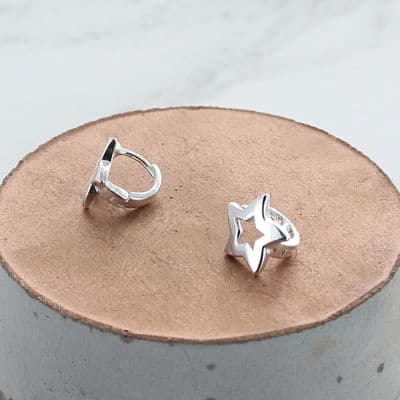 Star Huggie Hoop Earrings