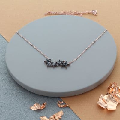 Star Necklace Black Zircon