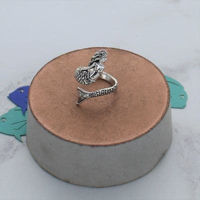 Sterling Silver Adjustable Mermaid Ring