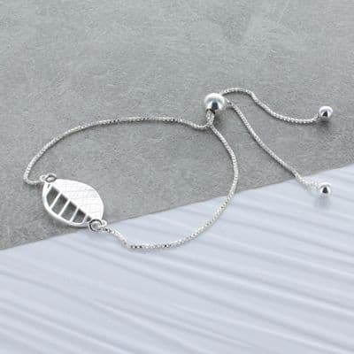 Sterling Silver Leaf Adjustable Bracelet