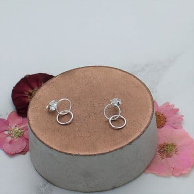 Sterling Silver Petite Double Hoop Earrings