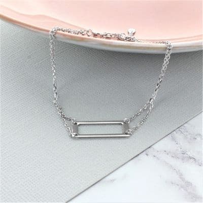 Sterling Silver Rectangle Bracelet