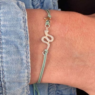 Sterling Silver Snake Friendship Bracelet