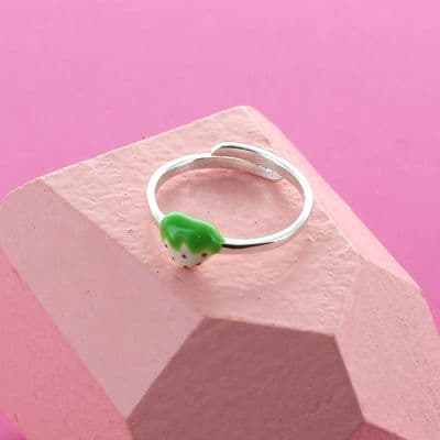 Strawberry Detail Enamel Kids Ring