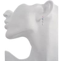 Teardrop flower sterling silver turquoise single earring