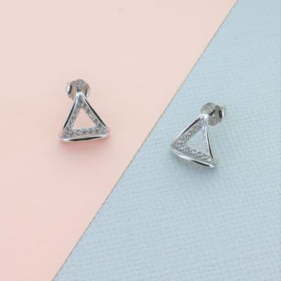 Triangle Cubic Zirconia Earrings