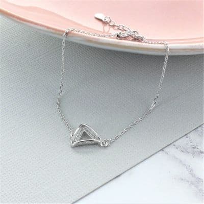 Triangle Zircon Sterling Silver Bracelet