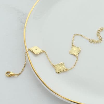 Triple Clover Flower Bracelet