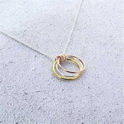 Triple Colour Ring Necklace