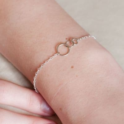 Triple Link Infinity Sterling Silver Bracelet
