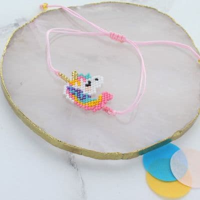 Unicorn seed bead bracelet