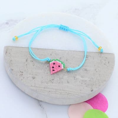 Watermelon bead friendship bracelet