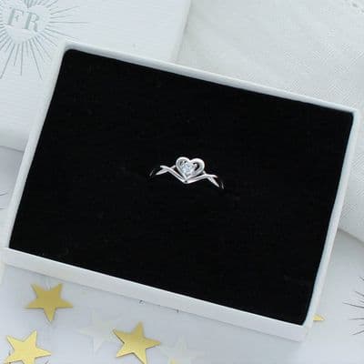Zircon heart ring