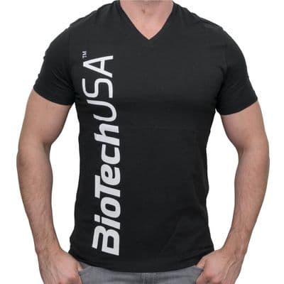 BioTech USA T-Shirt V-Neck - Black