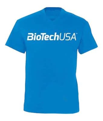 BioTech USA T-Shirt V-Neck - Tropical Blue