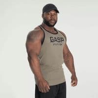 GASP Ribbed T-Back  Gym Vest - Washed Green