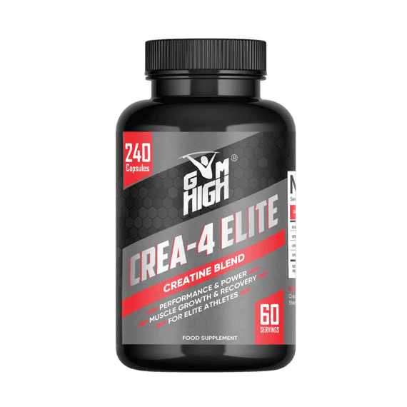 GYM HIGH Crea-4 Elite Creatine Capsules – 4 Types of Creatine for Strength & Performance