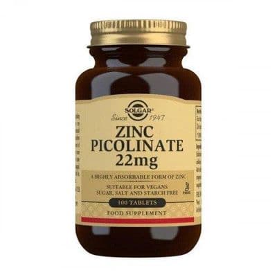 Solgar Zinc Picolinate 22mg 100 Tablets