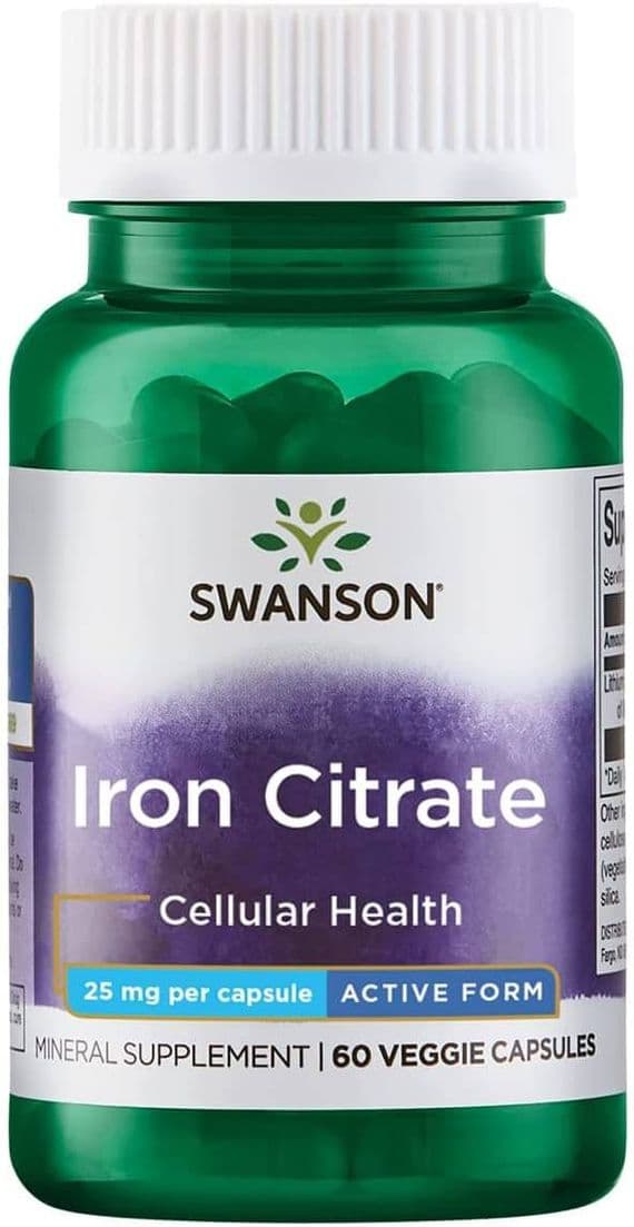 Swanson Iron Citrate 60 Veggie Capsules
