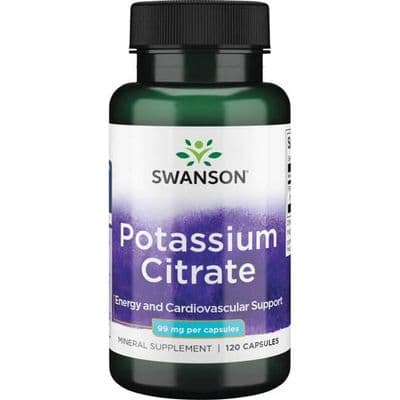 Swanson Potassium Citrate 99 mg 120 Capsules