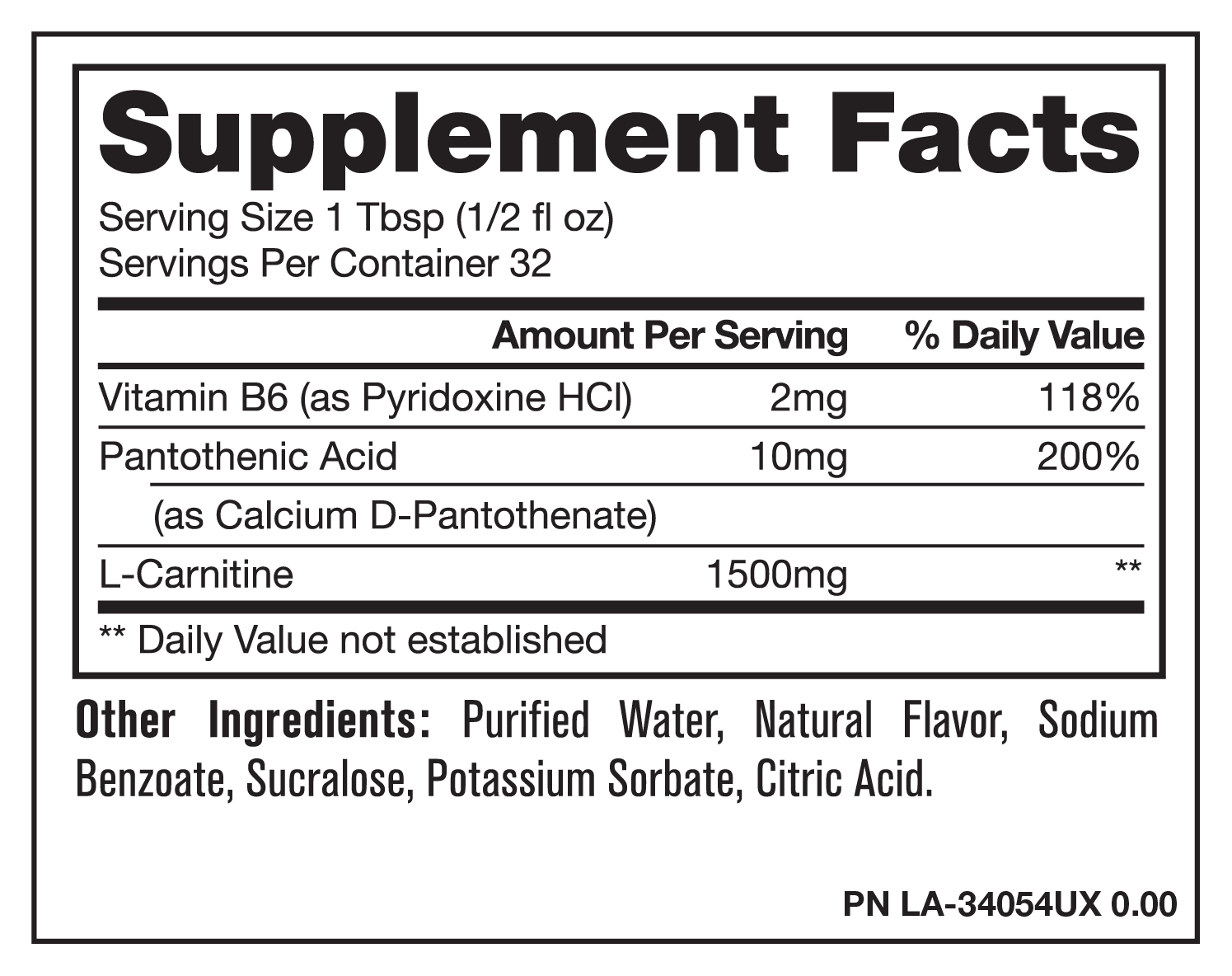 Mutant Carnitine Liquid 1500 ingredients label WheyOkay