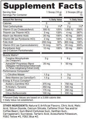 Optimum Nutrition gold standard pre workout ingredients label WheyOkay