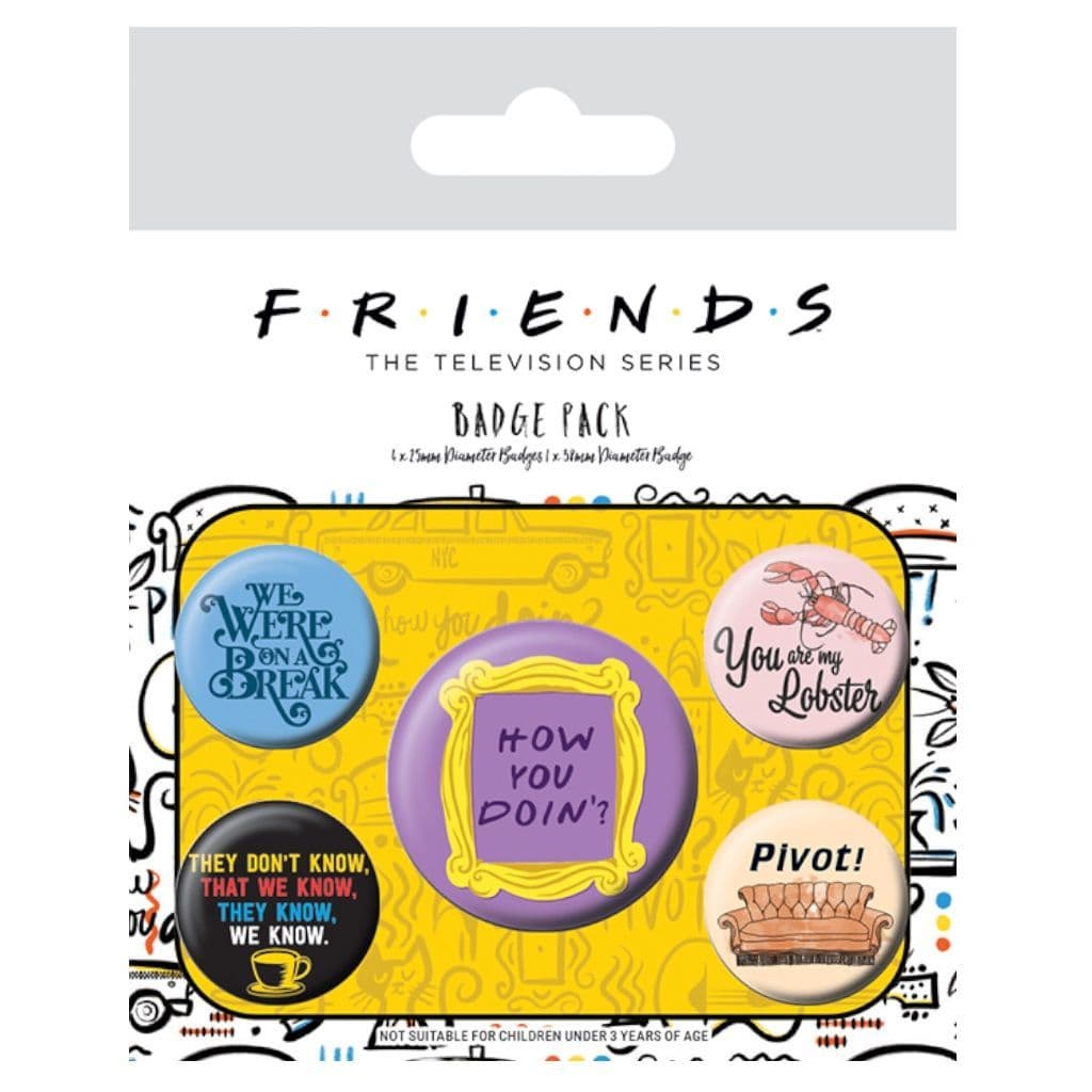 Friends TV Quotes Button Badge Pack