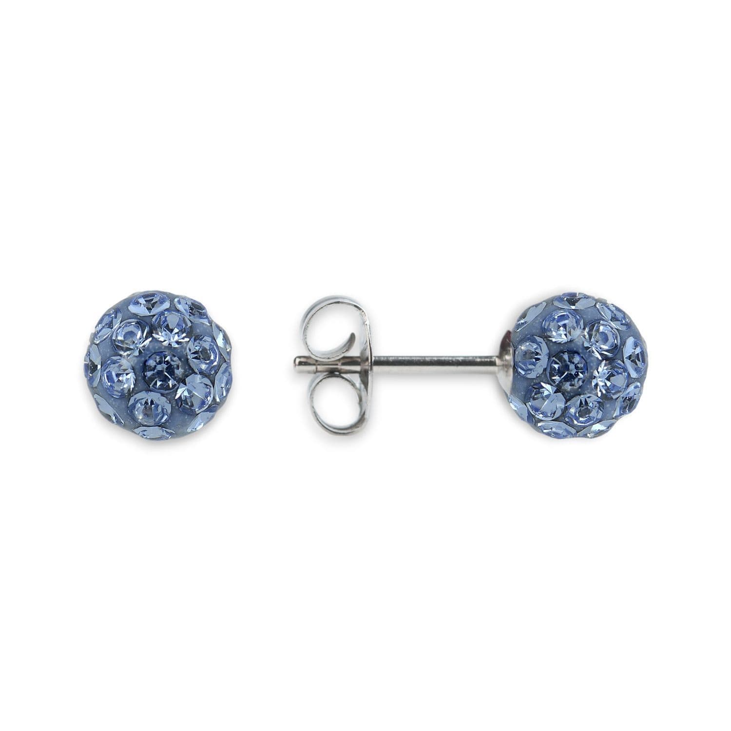 Studex Sensitive Light Sapphire Crystal Fireball Stud Earrings