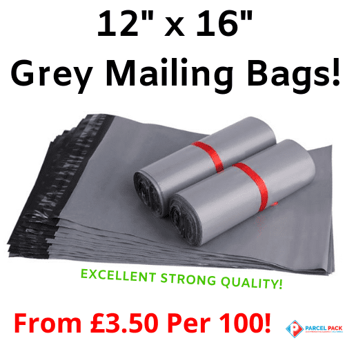 12" x 16" Grey Mailing Postal Bags