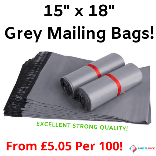 15" x 18" Grey Mailing Postal Bags