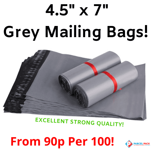 4.5" x 7" Grey Mailing Postal Bags