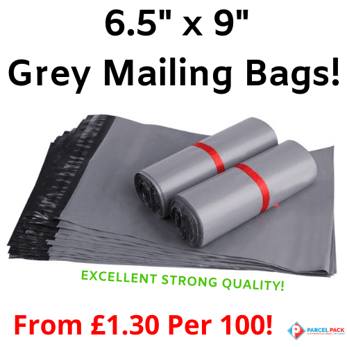 6.5" x 9" Grey Mailing Postal Bags