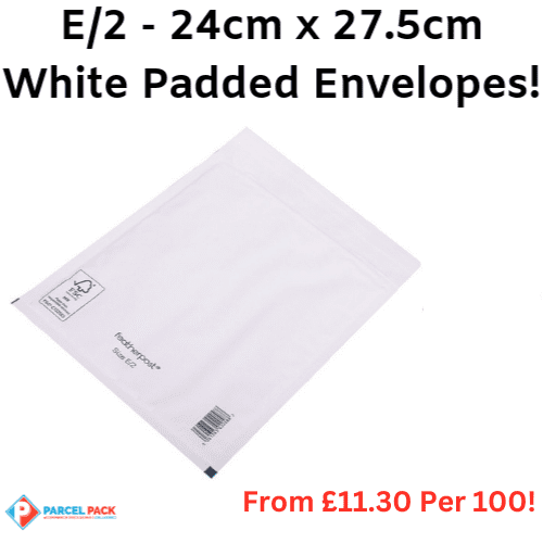 E/2 - White Bubble Padded Envelopes