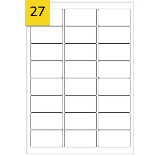 White Address Sticky Labels - 27 Per Sheet