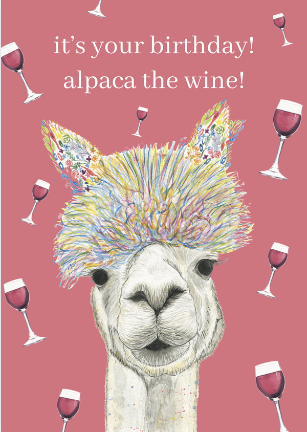 ALPACA THE WINE BIRTHDAY ECO-CARD