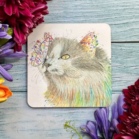 AURELIA THE CAT LUXURY CORK COASTER