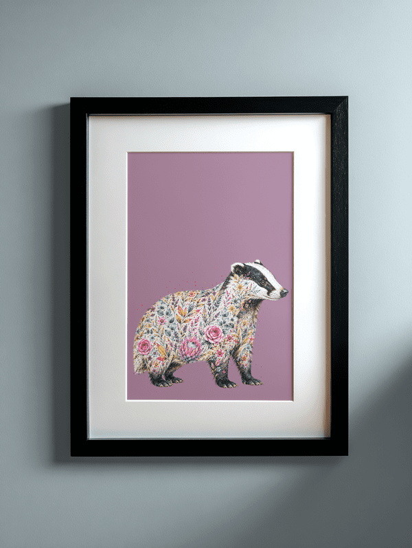 BADGER WILD BLOOM A4 PRINT