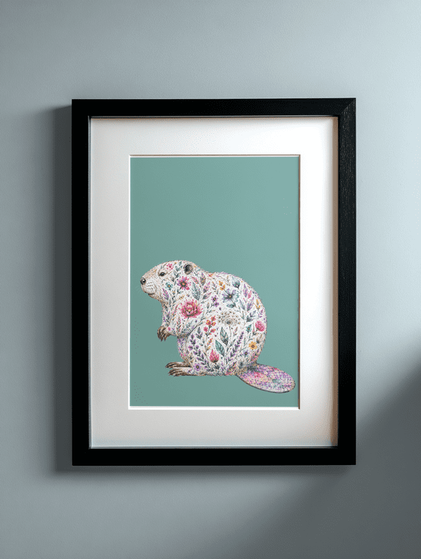 BEAVER WILD BLOOM A4 PRINT