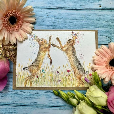 BOXING HARES ECO CARD