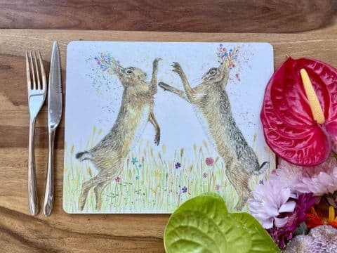 BOXING HARES LUXURY CORK PLACEMAT