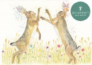 BOXING HARES- SIGNED PRINT