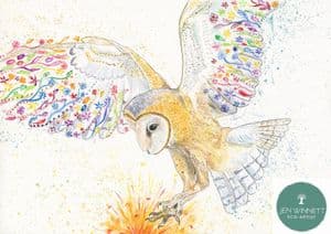 BUNTY THE BARN OWL SIGNED PRINT
